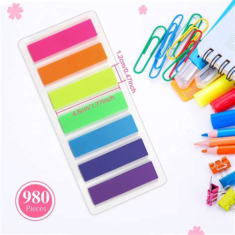 Rainbow Colors Sticky Notes, 980 Pcs Flag Sticky Notes, Pastel Colors ...