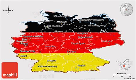 Flag Panoramic Map of Germany