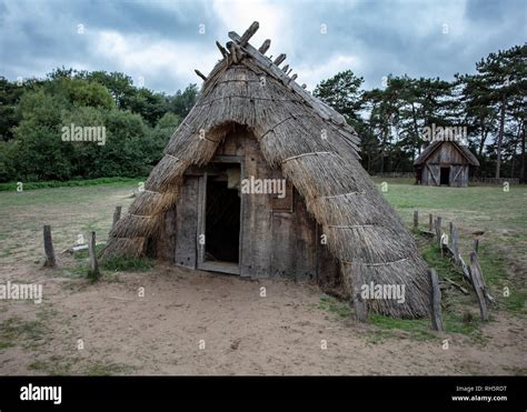 Anglo Saxon Houses Stock Photo - Alamy