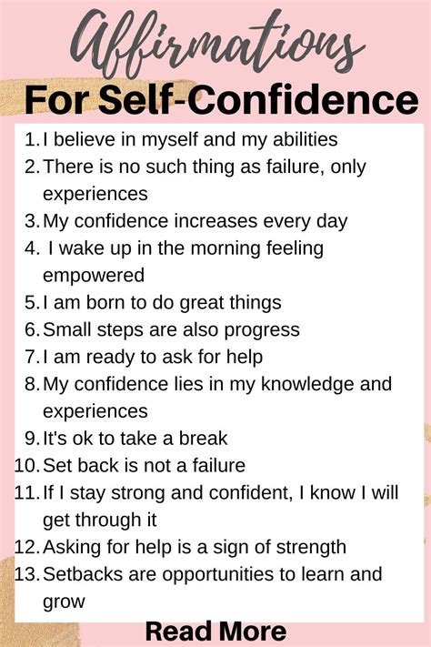 121 Affirmations for confidence to live a better life | Affirmations, Affirmations confidence ...