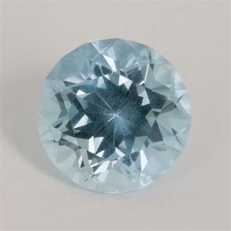 2.10 Carat Aquamarine, Round Fancy Cut, 8mm, Nigeria