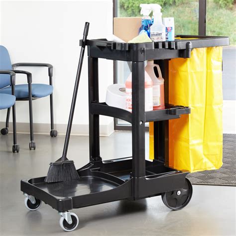 Black Janitor's Cart in Janitorial Carts from Simplex Trading | Household, restaurant, kitchen ...