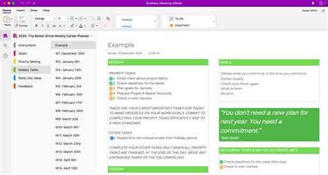 Onenote Note Templates