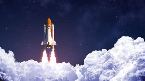 space shuttle launch on background blue Stock Footage Video (100% Royalty-free) 1047538510 ...