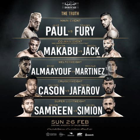 Jake Paul vs Tommy Fury Full Main Card Lineup Released