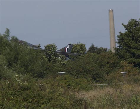 The Hawker Hunter jet is seen plummeting twoards the ground as it crashed on the A27 | Shoreham ...