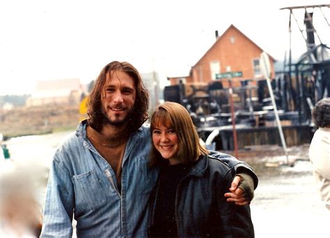 John Corbett and friend during the scene when Maggie's house burned ...