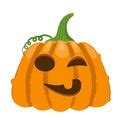 Image of Halloween decoration of smiling pumpkin faces | CreepyHalloweenImages