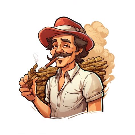 Premium AI Image | Tobacco 2d cartoon vector illustration on white background