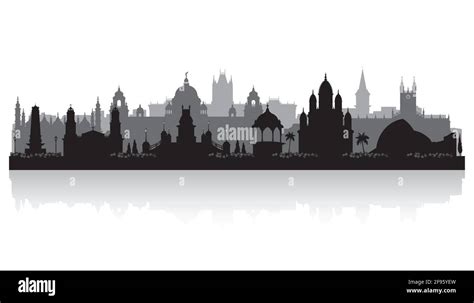 Kolkata India city skyline vector silhouette illustration Stock Vector ...