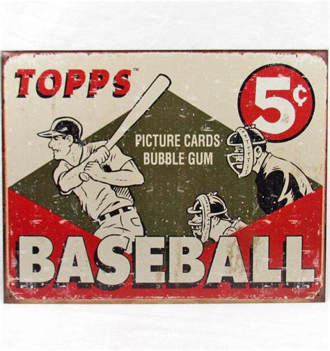 4469 - TOPPS BASEBALL GUM CARDS METAL ADVERTISING SIGN - 12.5 X 16