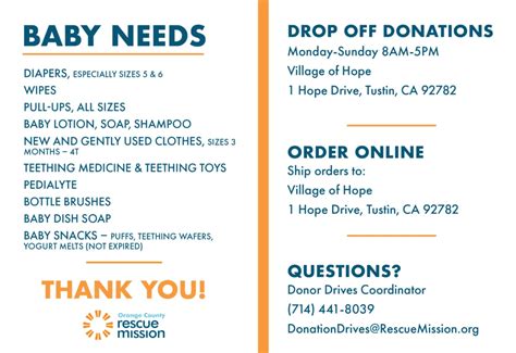 Organize a Donation Drive - Orange County Rescue Mission