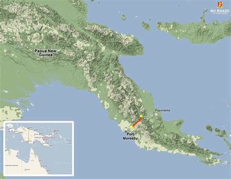 Location of the Kokoda Track in Papua New Guinea - Kokoda Expeditions with No Roads