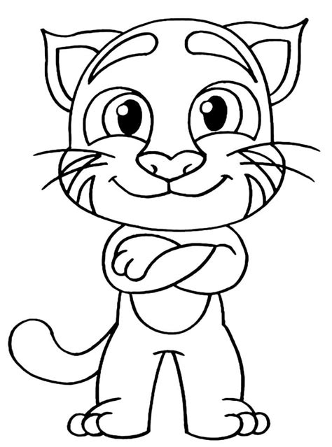 Cool Talking Tom Coloring Page - Free Printable Coloring Pages for Kids