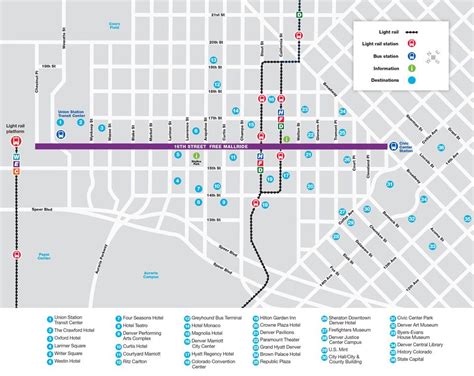 RTD 16th Street Free MallRide route map | Route map, Denver hotels, Denver pavilions