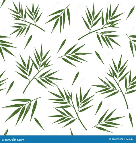 Bamboo-leaves-seamless-pattern,-vector Stock Vector - Illustration of ...