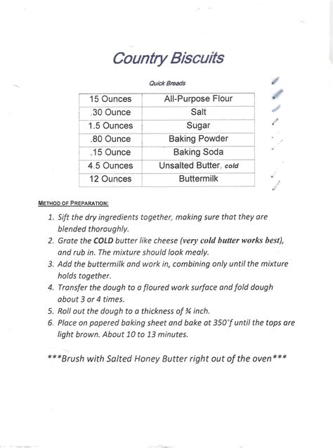 Country Biscuit Recipe - FSS 2247C - Studocu