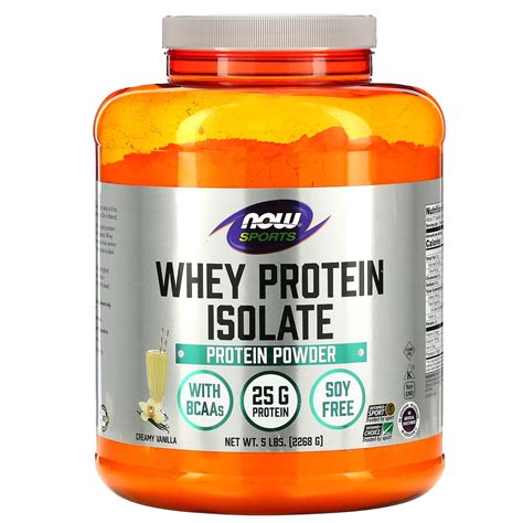 Sports, Whey Protein Isolate, Creamy Vanilla, 5 lbs. (2268 g), NOW ...