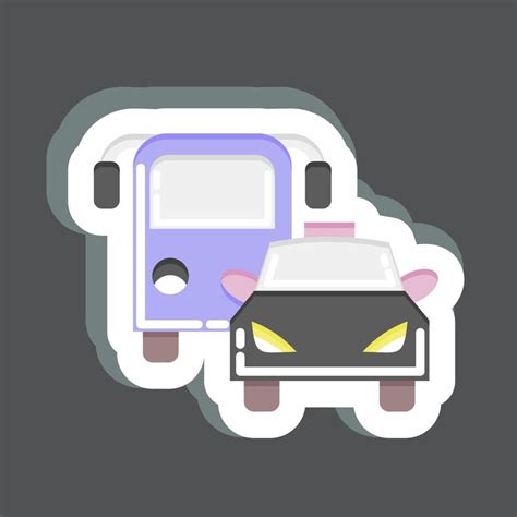 Sticker Bus and Car. suitable for Automotive symbol. simple design ...