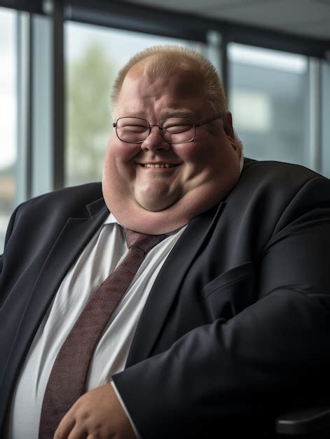 A fat man wearing a suit and tie | Premium AI-generated image