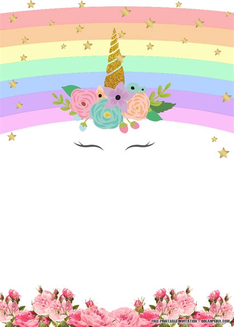 FREE Printable Golden Unicorn Birthday Invitation Template — FREE Invitation Templates - Drevio