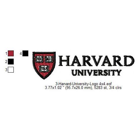 Harvard University Logo Machine Embroidery Digitized Design Files – Ten ...