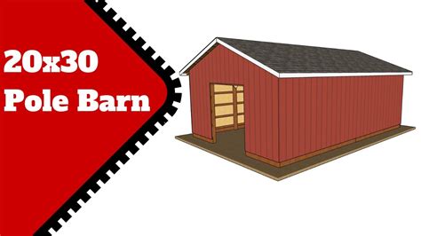 20x30 Pole Barn Plans - DIY - YouTube