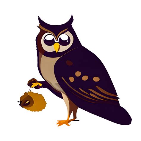 Owl Eating Mouse Graphic · Creative Fabrica