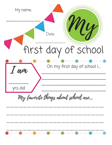 First Day of School Printable Signs