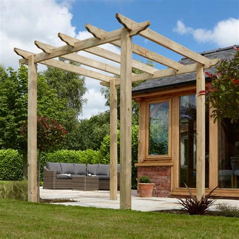 Wymondham Wooden Traditional Pergola Canopy In Natural Timber ...