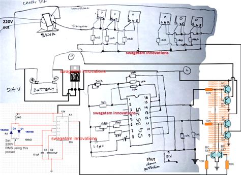 Circuit Diagram Sinewave 3KVA Inverter Using SG3525 and NE555 | UPS Today