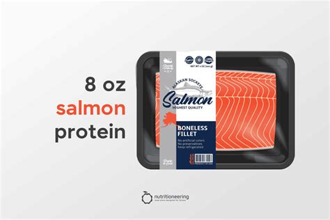 8 oz Salmon Protein & Nutrition by Type of Fillet