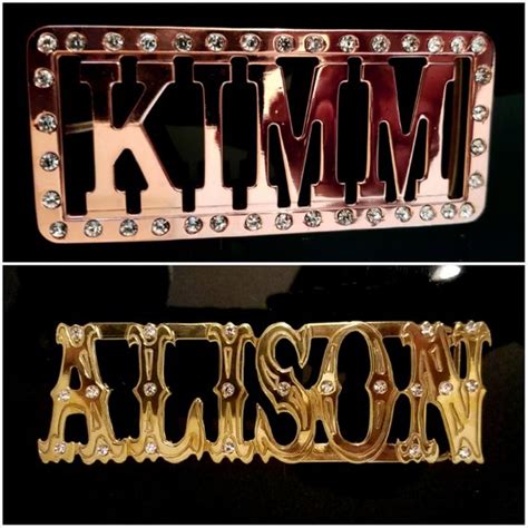 Standard letter frameless Custom name belt Buckle: Personalized Polished Brass, Rose Gold, or ...