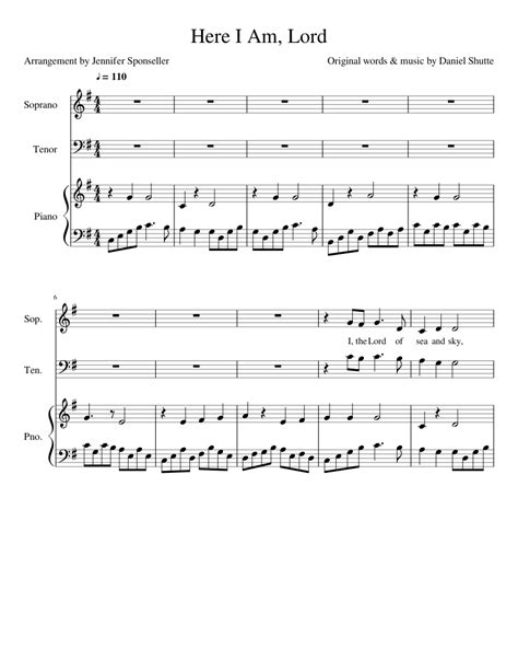 Here I Am Lord sheet music for Piano, Voice download free in PDF or MIDI