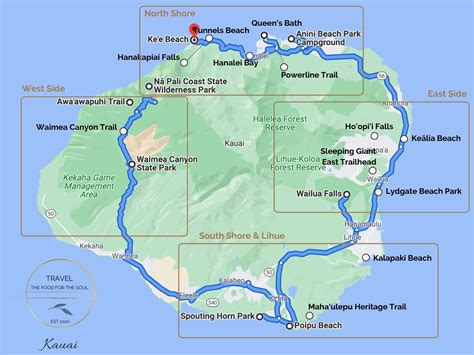 Kauai Attractions Map | Travel The Food For The Soul