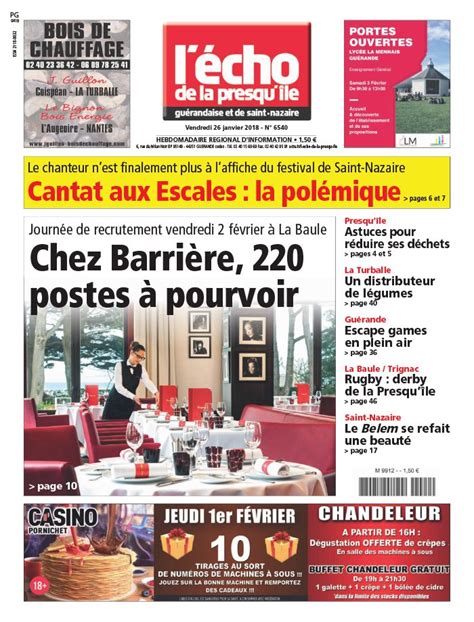 L'Echo de la Presqu'île N°6540 du 26 janvier 2018 à télécharger sur iPad