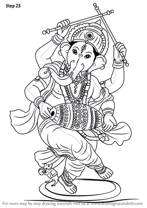 Step by Step How to Draw Lord Ganesha : DrawingTutorials101.com