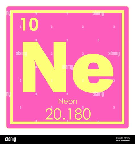 Neon chemical element periodic table science symbol Stock Photo - Alamy