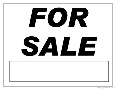 For Sale Sign - Printable For Sale Sign