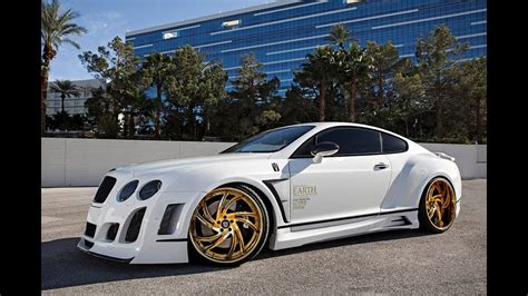 Bentley GT Satin White Wrap on 24k Gold Lexani Wheels - YouTube