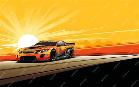 Premium AI Image | Colorful Illustration nascar race car sports background