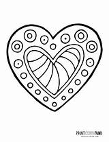 Easy Abstract Heart Coloring Pages sketch template