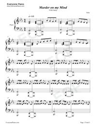 Murder on my Mind-YNW Melly- Free Piano Sheet Music & Piano Chords