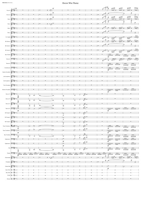 Doctor Who Theme Sheet music for Euphonium, Tuba, Trombone tenor ...