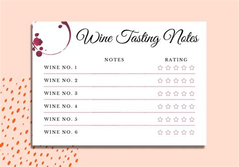 Wine Tasting Cards Printable - Printable Word Searches