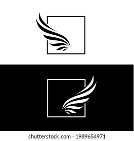 Wings Logo Vector Illustration Black White Stock Vector (Royalty Free ...