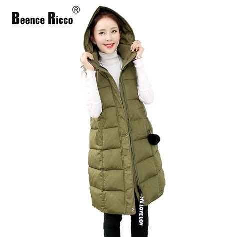 New Down Cotton Vest Women Plus Size XL 5XL Hooded Long Winter Warm Vests Ladies Slim Casual ...