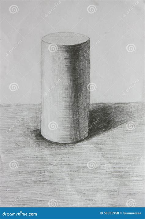 3D Cylinder Pencil Sketch Royalty-Free Stock Image | CartoonDealer.com ...