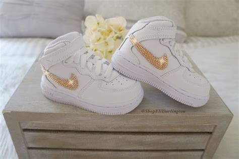 Nike Air Force 1 Kid's Sneakers with Rose Gold Swarovski | Etsy | Cute ...