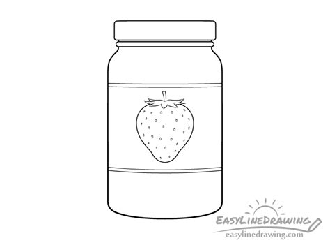 How to Draw a Jar of Jam Step by Step - EasyLineDrawing